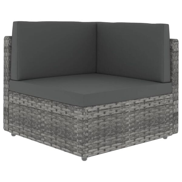 vidaXL Set Divani da Giardino 8 pz con Cuscini in Polyrattan Grigio