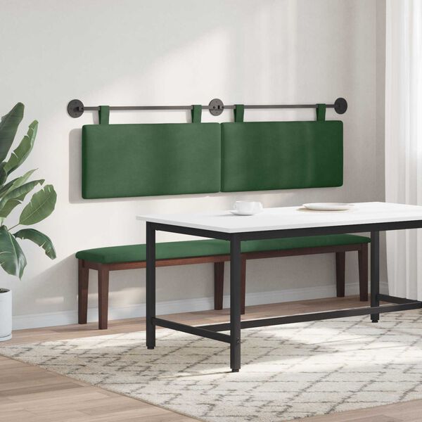 vidaXL Testata appesa Verde Giungla 190 x 55 x 5 cm Tessuto in Cords