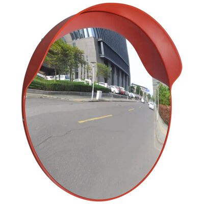 vidaXL Specchio per Traffico Convesso Plastica PC Arancione 60 cm