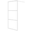 vidaXL Parete Doccia Walk in Bianca 90x195 cm Vetro Trasparente ESG