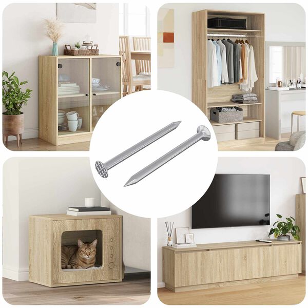 vidaXL Chiodi per Legno 2 pcs Argento &Oslash; 3 x 15 mm Metallo