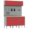 vidaXL Set di mobili da lavoro con cassetto con blocco 8 pcs Rosso