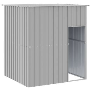 vidaXL Casetta Cani Tetto Grigio Chiaro 165x153x181 cm Acciaio Zincato