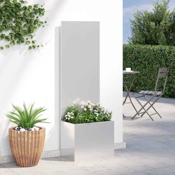 vidaXL Schermo per privacy in giardino Traforo Argento 50 x 140 cm
