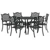 vidaXL Set da Pranzo per Giardino 7 pcs Nero Alluminio