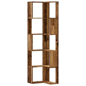 vidaXL Libreria Angolare 5Ripiani Legno Vecchio 50x50x179 cm Legno