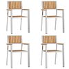 vidaXL Set da pranzo per esterni 5 pcs Marrone Legno di teak solido