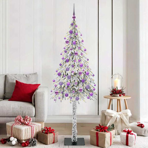 vidaXL Albero di Natale con 300 LED Bianco 180 cm PE e Acciaio
