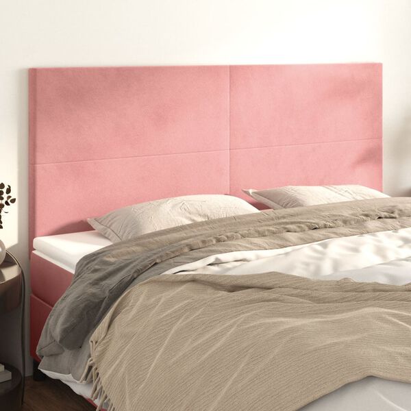 vidaXL Testiera Rosa 180x5x118/128 cm Velluto