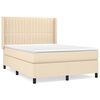 vidaXL Giroletto a Molle con Materasso Crema 140x200 cm in Tessuto