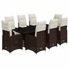vidaXL Set Bistr&ograve; da Giardino 9 pz con Cuscini in Polyrattan Marrone