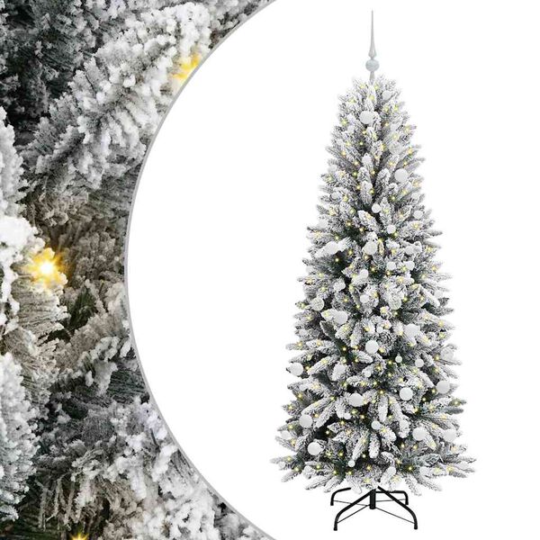 vidaXL Albero di Natale artificiale con 300 LED Bianco 180 cm