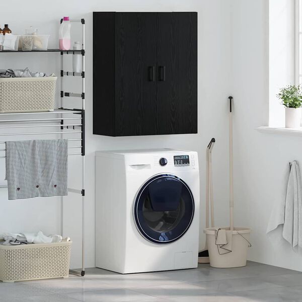 vidaXL Armadietto a muro Rovere Nero 69,5 x 34 x 90 cm