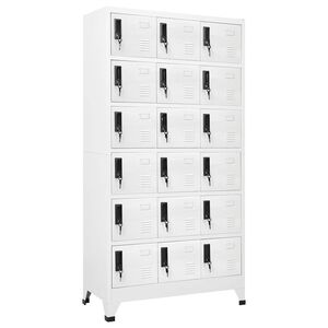 vidaXL Armadietto con Serratura Bianco 90x40x180 cm in Acciaio