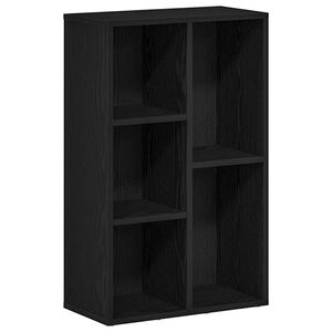 vidaXL Libreria Rovere Nero 50x25x80 cm in Legno Multistrato