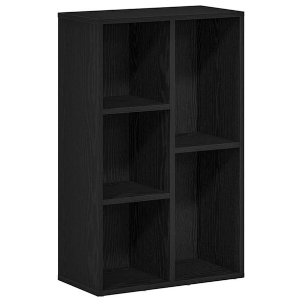 vidaXL Libreria Rovere Nero 50x25x80 cm in Legno Multistrato