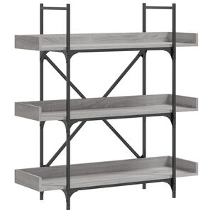 vidaXL Libreria 3 Ripiani Grigio Sonoma 100x33x108,5 Legno Multistrato