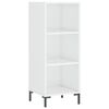vidaXL Credenza Bianco Lucido 34,5x32,5x90 cm in Legno Multistrato