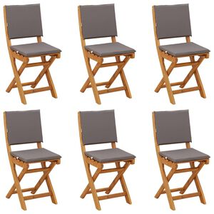 vidaXL Sedie Bistro da Giardino 6 pcs Grigio Scuro 38 x 46 x 85 cm