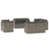 vidaXL Poltrone Angolari da Giardino 8pz Grigio 57x57x56cm Polyrattan