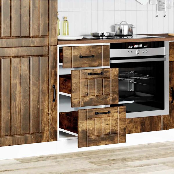 vidaXL Base da Cucina Lucca Rovere Fumo in Legno Multistrato