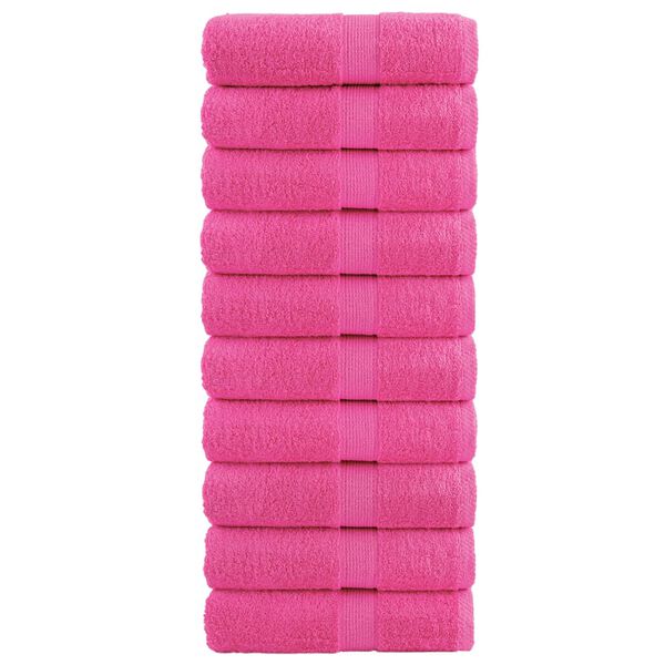 vidaXL Asciugamani per Ospiti SOLUND 10 pz Rosa 30x50 cm 600 g/m&sup2;