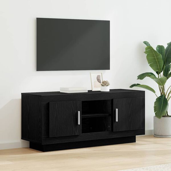 vidaXL Mobile TV Rovere Nero 102 x 35 x 45 cm Legno multistrato