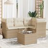 vidaXL Set Divano da Giardino 5 pz con Cuscini Beige in Polyrattan
