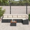 vidaXL Set Divano da Giardino con cuscino 7 pcs Nero polyrattan