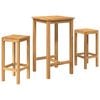 vidaXL Set Bar da Esterno 3 pz Non trattato Legno di teak solido