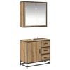 vidaXL Set di mobili per il bagno 2 pz Rovere artigianale