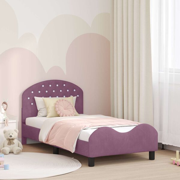 vidaXL Struttura letto bambini con testata Viola 80 x 160 cm Velluto