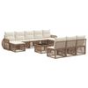 vidaXL Set Divano da Giardino 11 pz Beige e Bianco Crema polyrattan