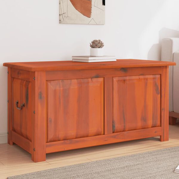 vidaXL Cassapanca con Coperchio Marrone in Legno Massello di Acacia