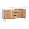 vidaXL Credenza New York 130,6 x 43 x 73,6 cm Legno di pino massello