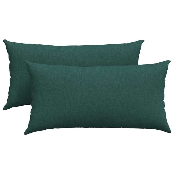 vidaXL Cuscini da Divano 2 pcs Verde Scuro 80 x 40 cm Tessuto