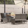 vidaXL Set Divano da Giardino 5 pz con Cuscini Grigio in Polyrattan