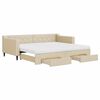 vidaXL Divano Letto Estraibile con Cassetti Crema 90x200 cm in Tessuto