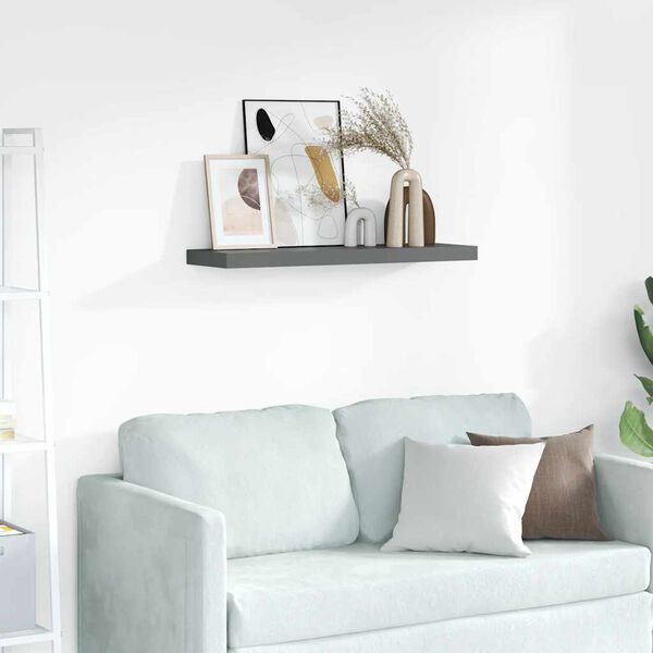 vidaXL Mensole Loggia per Foto 2 pz Grigie 80x9x3 cm in MDF