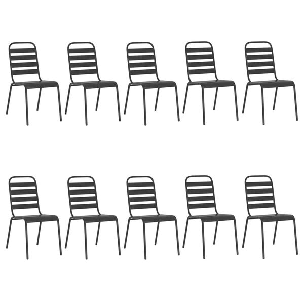 vidaXL Set da Pranzo da Giardino 11 pz in Acciaio Antracite