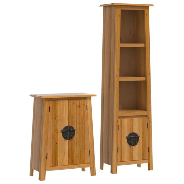 vidaXL Set Mobili da Bagno 2 pz in Legno Massello di Pino