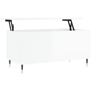 vidaXL Tavolino Salotto Bianco Lucido 90x44,5x45 cm Legno Multistrato