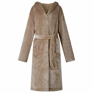 vidaXL Accappatoio con Cappuccio Cammello S Flanella