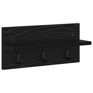 vidaXL Appendiabiti a muro A parete Rovere Nero 40 x 10,5 x 18 cm