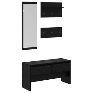 vidaXL Set mobili da ingresso 4 pz Rovere Nero 90 x 31 x 46,5 cm