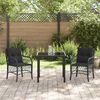 vidaXL Set da Pranzo per Giardino con cuscino 3 pcs Nero polyrattan