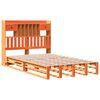 vidaXL Letto Libreria senza Materasso Marrone Cera 135x190 cm in Pino