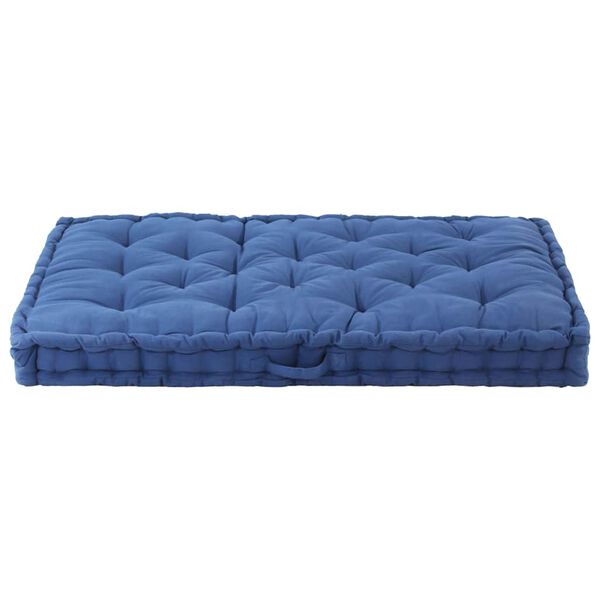 vidaXL Cuscino per Pallet e Pavimento in Cotone 120x80x10 cm Blu Chiaro