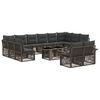 vidaXL Set Divano da Giardino 13 pz Grigio e Grigio Scuro polyrattan