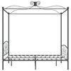 vidaXL Letto a Baldacchino Grigio in Metallo 180x200 cm